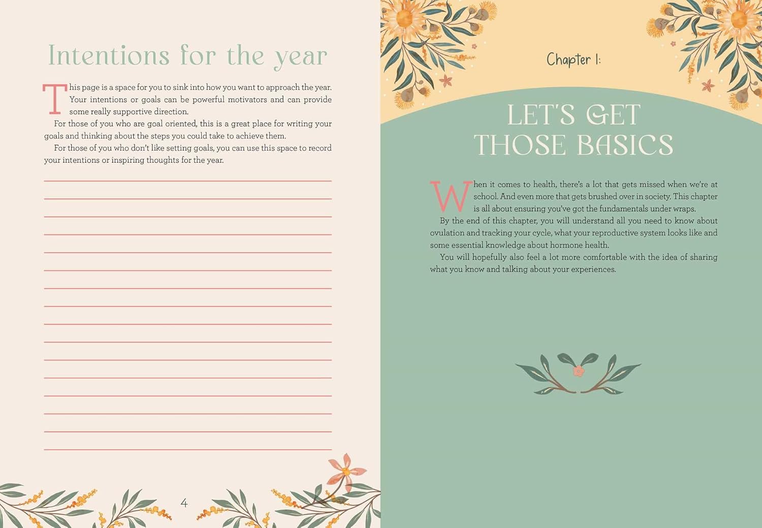 My Wellness Journal- Connect to Your Body, Balance Your Hormones, Improve Your Health book pages